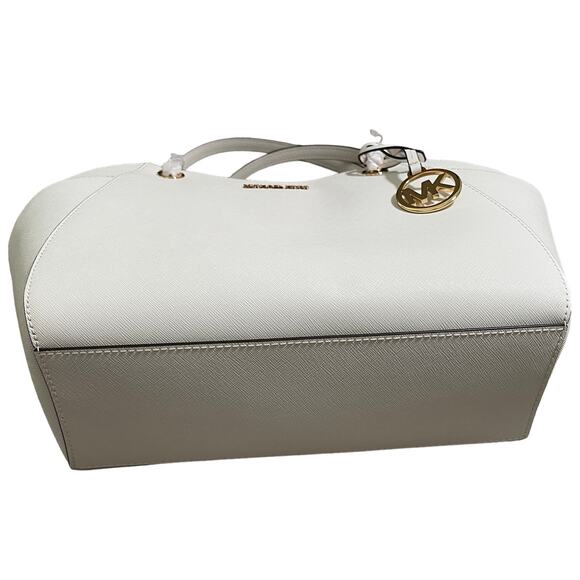 Michael Kors MK Jet Set Travel Lg Chain Saffiano Leather Shoulder Bag Tote $558 - Picture 4 of 11